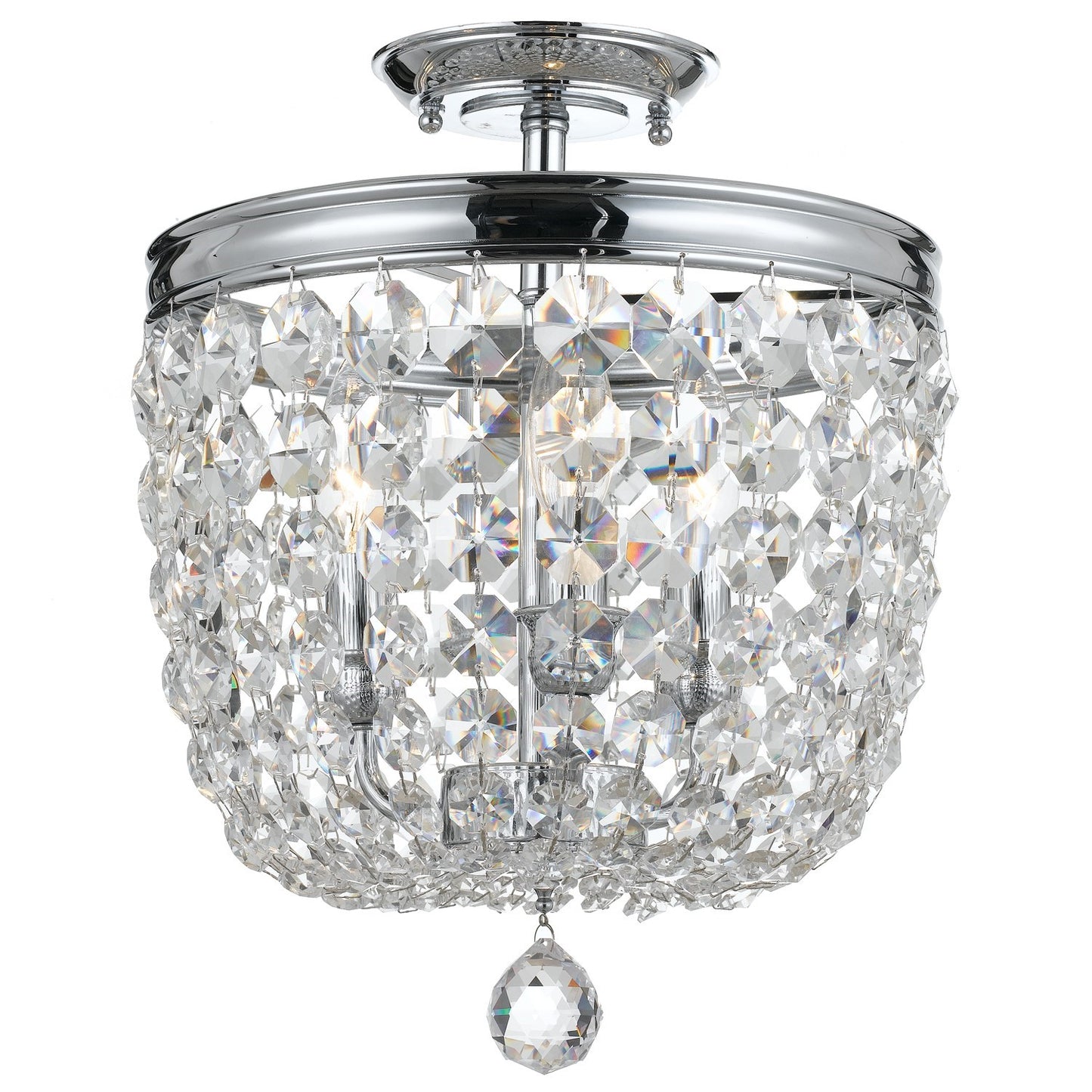Crystorama 783-CL-MWP Archer 3 Light Crystal Ceiling Mount