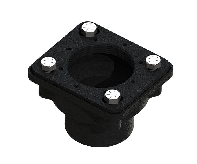 QM Drains 83.SQFLG.2.ABS Square ABS Flange Drain 2" Throat, 2" Outlet No Hub