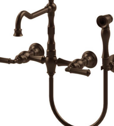 Rubinet 8XRVL Wall Mount Kitchen Bridge With Hand Held Spary