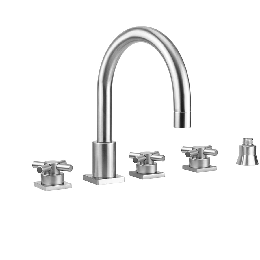 Jaclo 9981-TSQ630-S-TRIM Contempo Uptown Roman Tub Set With Low Contempo Cross Handles - Parent
