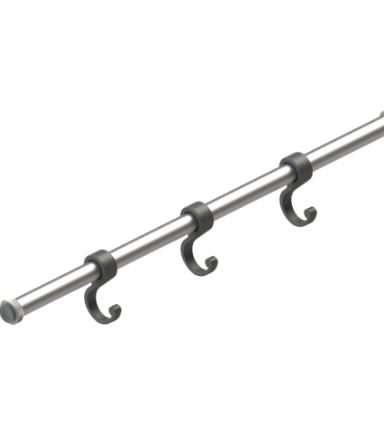 Rubinet 9TWR1 10 1/2 Tension Rod With 3 Hooks