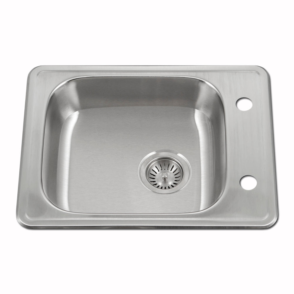 Houzer ADA Compliant Stainless Steel Drop-in Topmount 2-hole Single Bowl Kitchen Sink