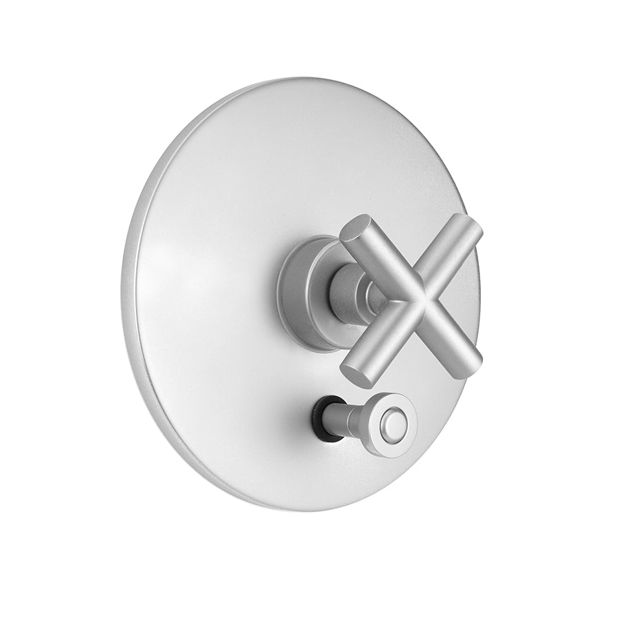 Jaclo A863-TRIM Round Plate With Contempo Slim Cross Trim For Pressure Balance Cycling Valve With Built-In Diverter - Parent
