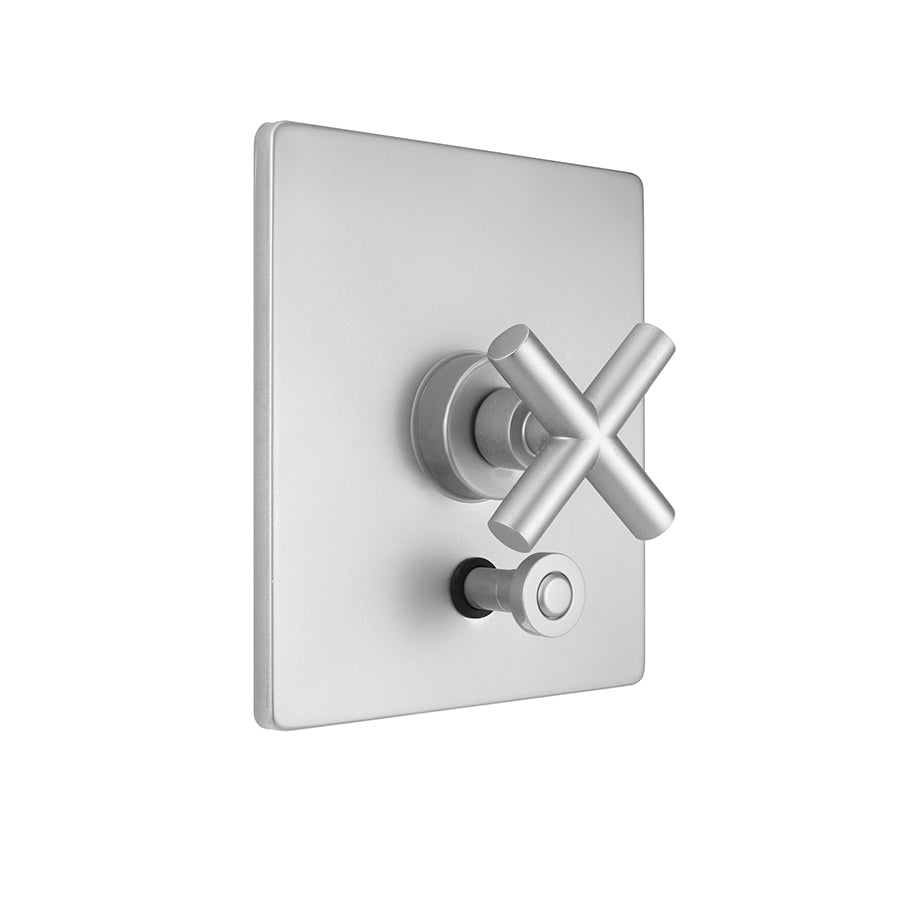 Jaclo A963-TRIM Rectangle Plate With Contempo Slim Cross Trim For Pressure Balance Cycling Valve With Built-In Diverter - Parent