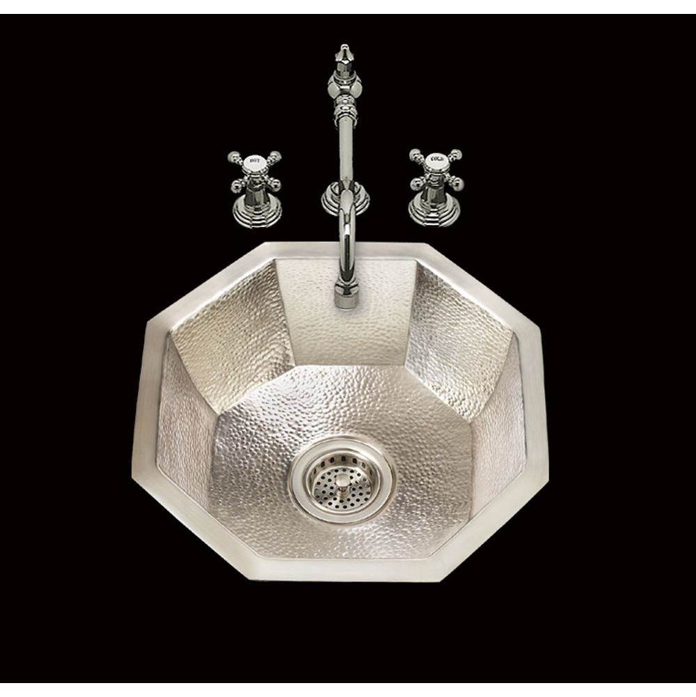 Alno B1414H.35 Jupiter Ii Octagonal Prep/Bar Sink Hammertone Pattern, Undermount and Drop In