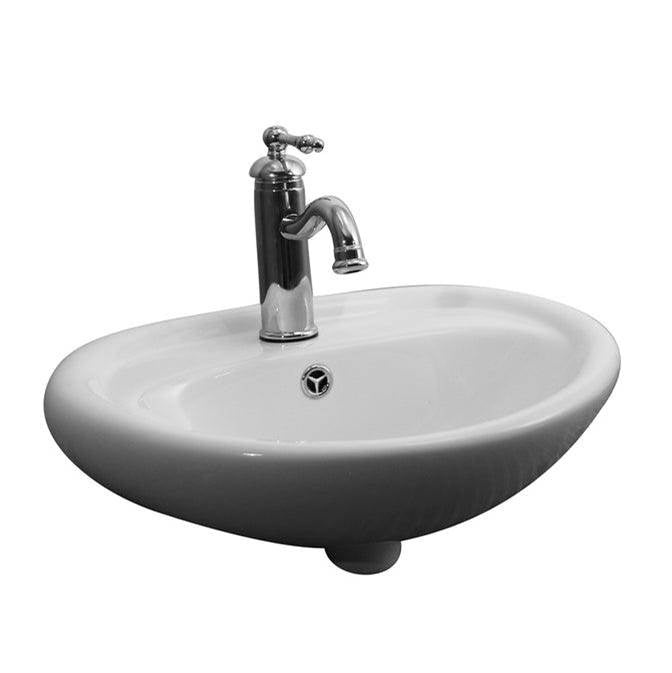 Barclay 4-9161WH Ashley Wall Hung With 1 Faucet Hole Overflow - White
