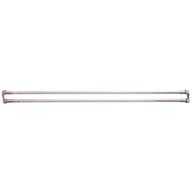 Barclay 7100D-66 66 Straight Double Shower Curtain Rod With Flanges
