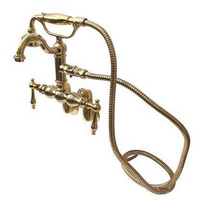 Barclay 4804-ML Hook Spout With Hand Shower Tub Wall Mount Metal Lever Holders