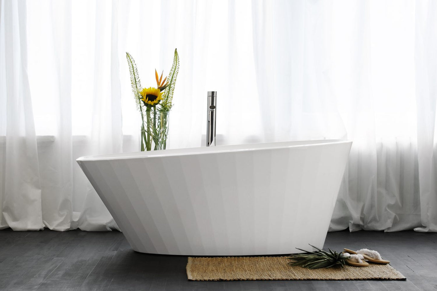 Wet Style BCR01-L-WHNT-COP Couture Bath 65.5 X 33.75 X 25 - Fs - Built In Nt O/F Wh Drain - Parent
