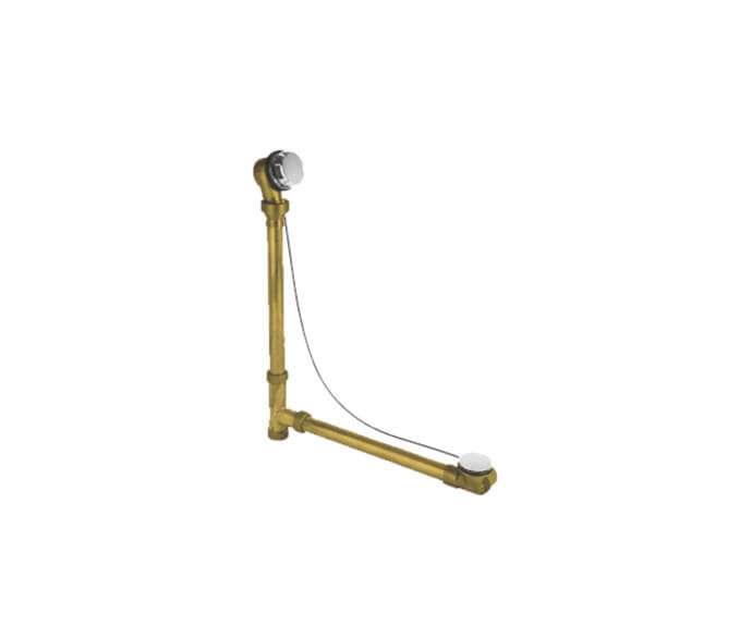 Mountain Plumbing BDR20SBR45 Brass Body Cable Operated Bath Waste & Overflow Drain With Patented Flexible Overflow Neck For 21" Center Drain Tub - Parent