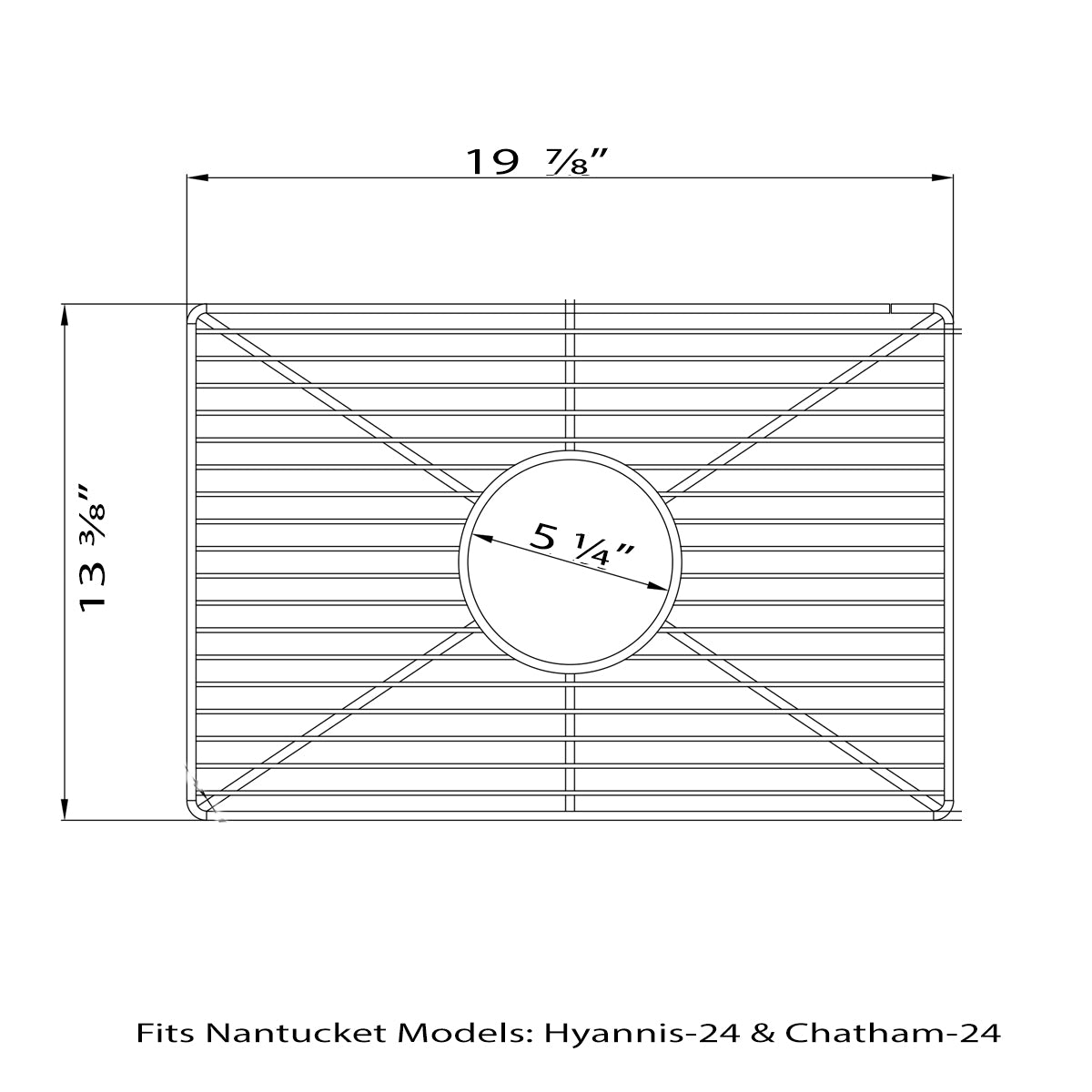 Nantucket Sinks BG-HC24 Stainless Steel Bottom Grid BG-HC24