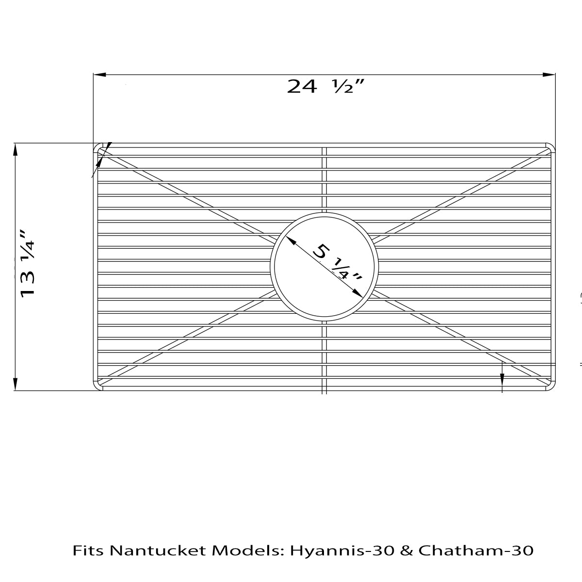 Nantucket Sinks BG-HC30 Stainless Steel Bottom Grid BG-HC30