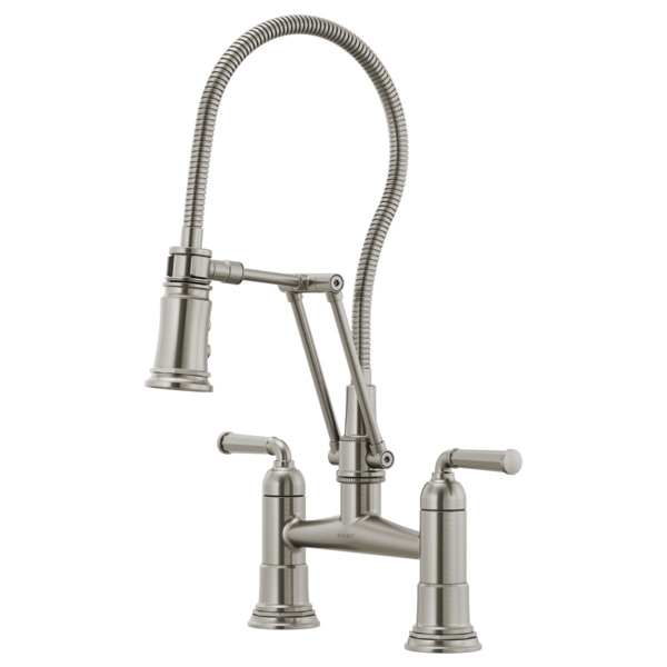 Brizo 62174LF Rook Articulating Bridge Faucet With Finished Hose