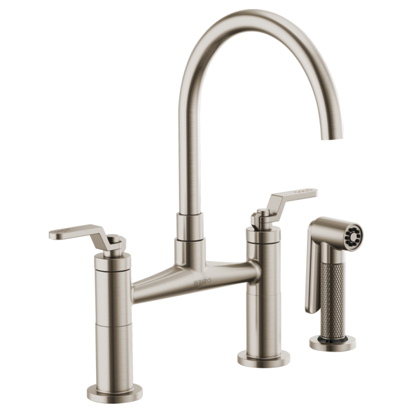 Brizo 62544LF Litze Bridge Faucet With Arc Spout and Industrial Handle
