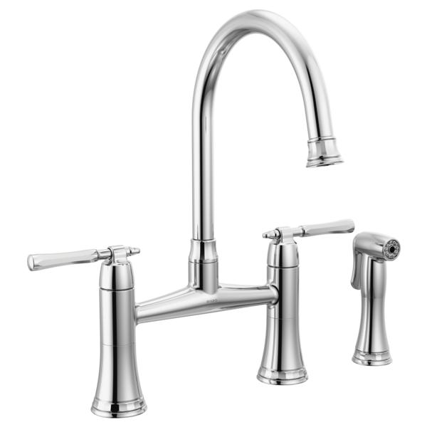 Brizo 62558LF The Tulham Kitchen Collection By Bridge Kitchen Faucet With Side Spray