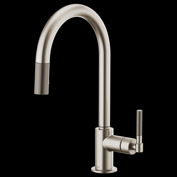 Brizo 63043LF Litze Pull-Down Faucet With Arc Spout and Knurled Handle