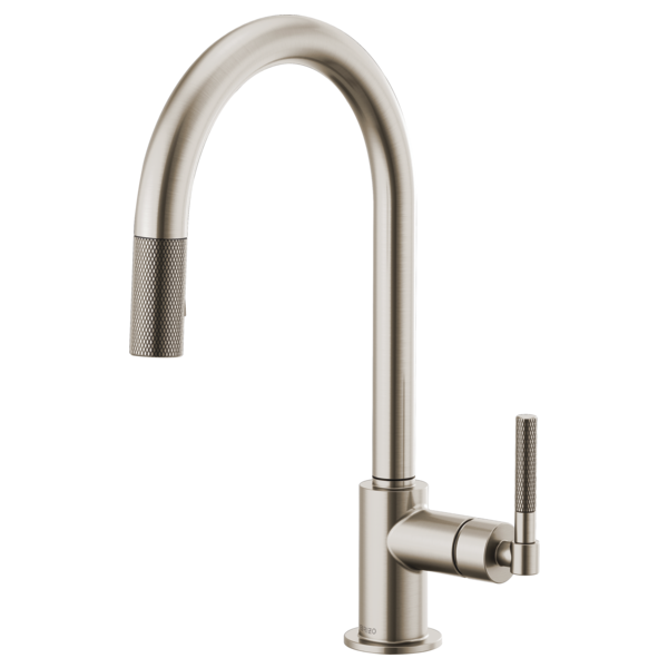 Brizo 63043LF Litze Pull-Down Faucet With Arc Spout and Knurled Handle