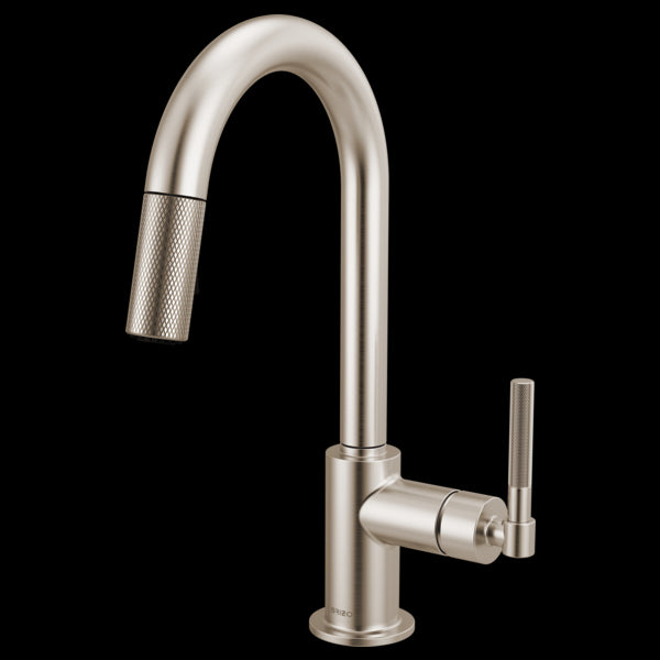 Brizo 63943LF Litze Pull-Down Prep Faucet With Arc Spout - Knurled Handle