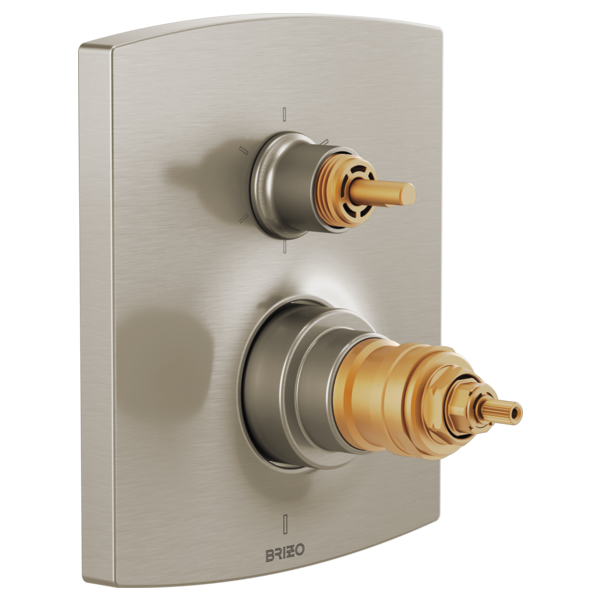 Brizo T75606-LHP Kintsu Tempassure Thermostatic Valve Trim With Integrated 6-Function Diverter Trim - Less Handles