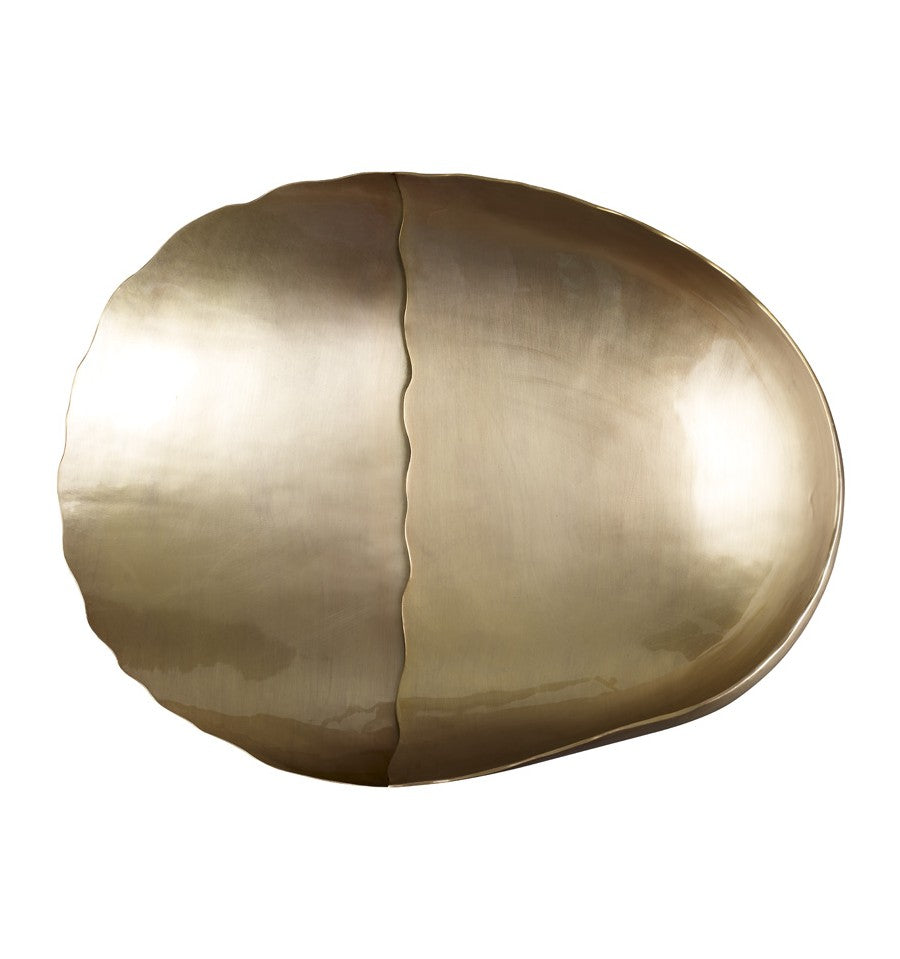 Thompson Traders BSV-1915SASG Legacy Bath Naples Half Shell Shaped Handcrafted Vessel Sink Smooth Antique Satin Gold