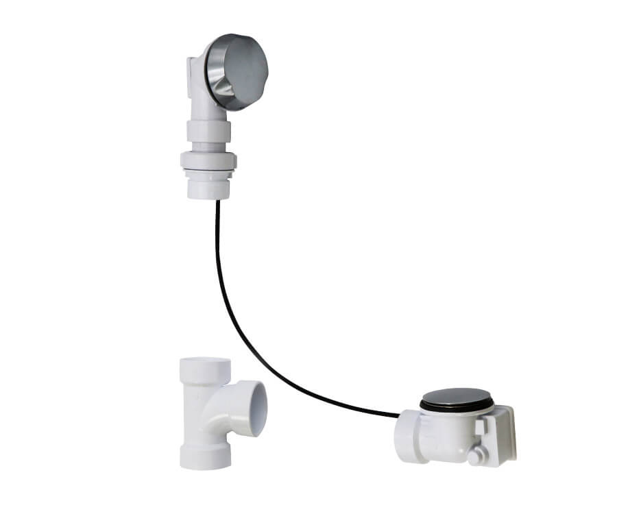 Mountain Plumbing BWO40S61P2 Schedule 40 Pvc Cable Operated Bath Waste & Overflow Drain With Patented Flexible Overflow Neck For 36" To 45" Tub Depths - Parent