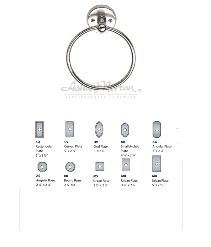 Ashley Norton BZ.SQ100 Towel Ring - Dark Bronze