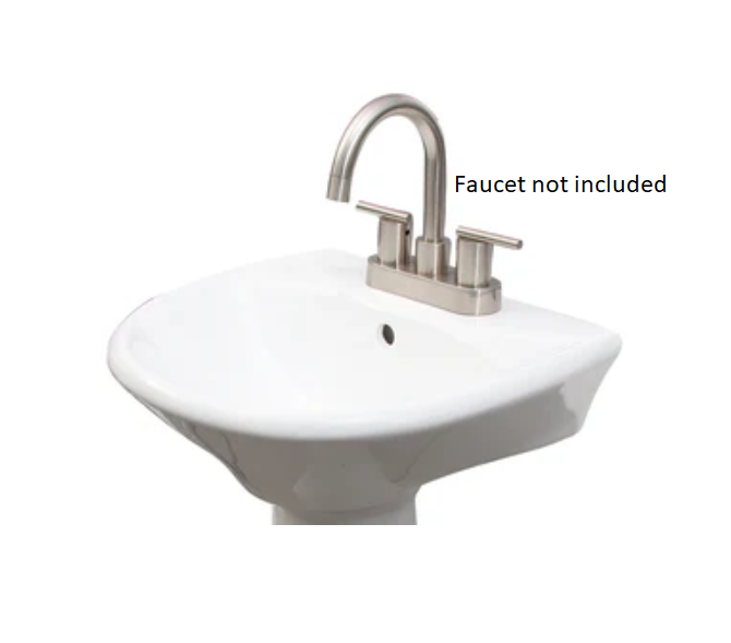 Barclay B/3-3034WH Gair Basin Only With 4" Centerset Hole With Overflow - White