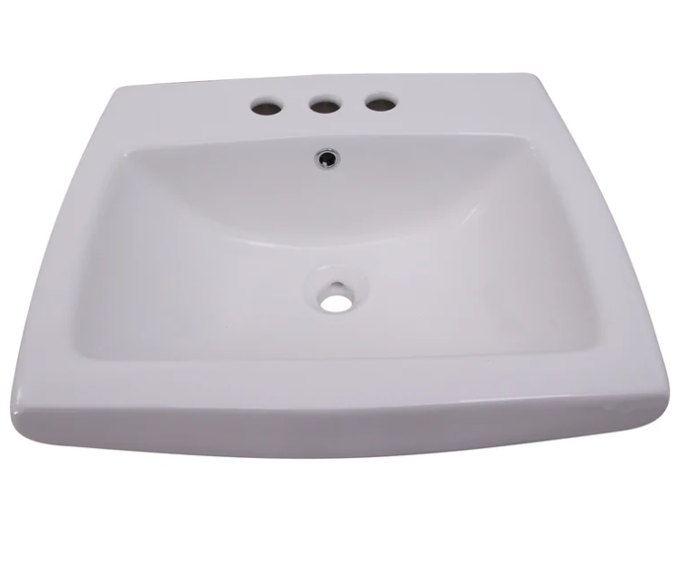 Barclay B/3-451WH Ambrose Basin Only With 1 Hole Overflow - White