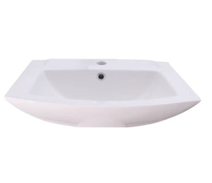 Barclay B/3-461WH Burke Basin Only With 1 Hole Overflow - White
