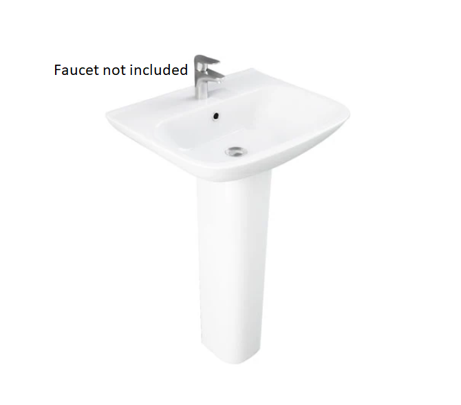 Barclay B/3-1114WH Eden 520 Lavatory Pedestal and Basin 4 Center Set - White