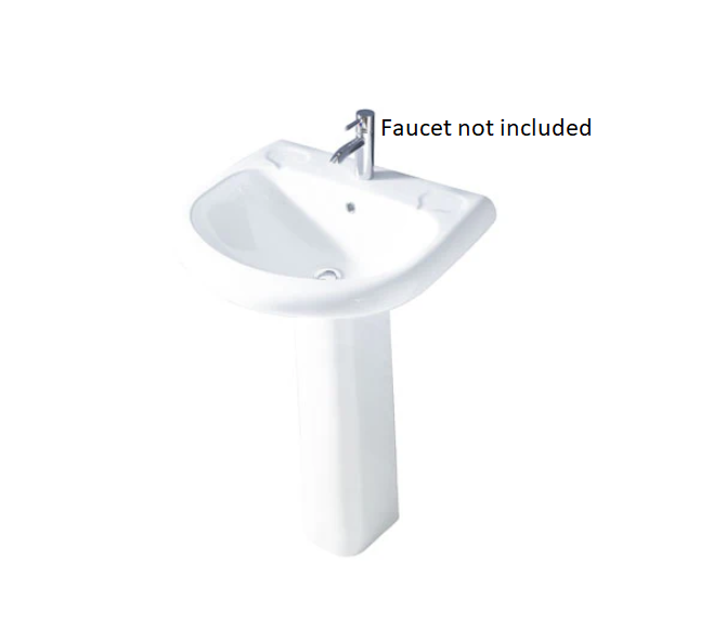 Barclay B/3-188WH Orient 660 Lavatory Pedestal and Basin 8" Centerset - White