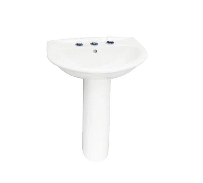Barclay B/3-354WH Karla 650 Lavatory Pedestal and Basin 4" Centerset - White