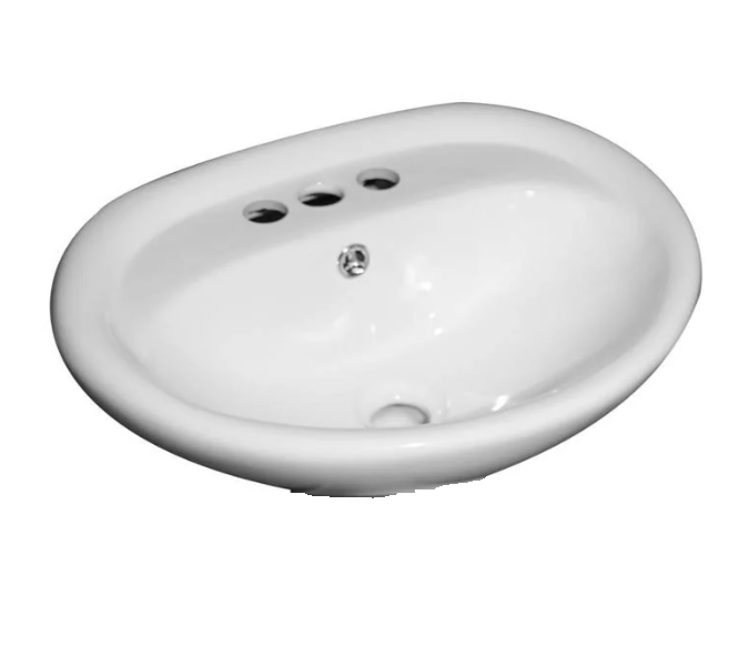 Barclay B/3-9164WH Ashley Basin Only For 4" Centerset Faucet Hole Overflow - White