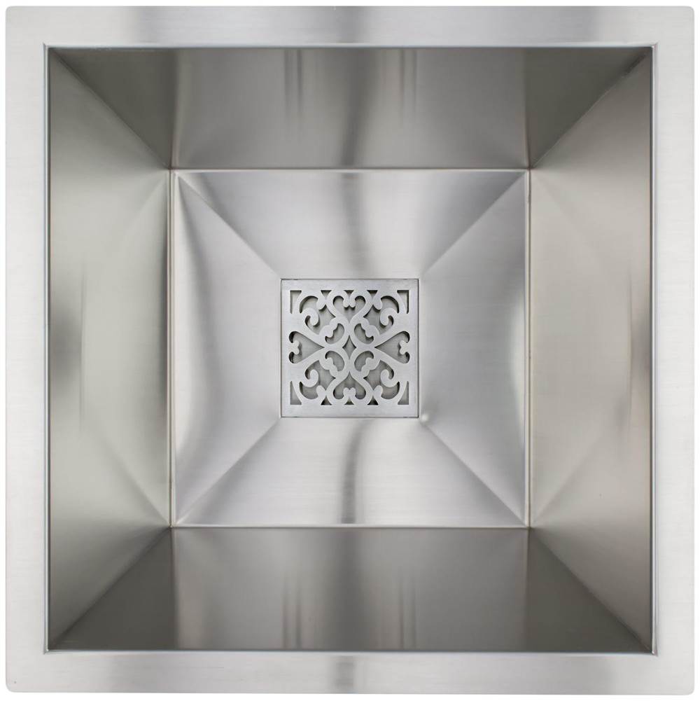 Linkasink C080 SS Square Bar Sink With Grate - Satin Stainless Steel