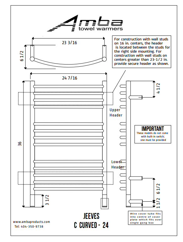 Amba CC-24 Model C Curved - 24 Width - Parent