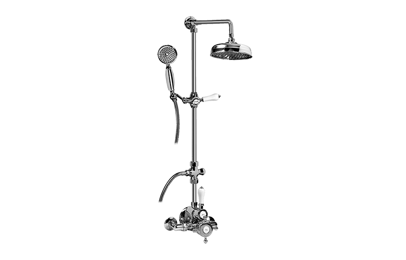 Graff CD2.11-LC1S Adley Traditional Exposed Thermostatic Tub and Shower System - With Metal Handshower Handle - Parent