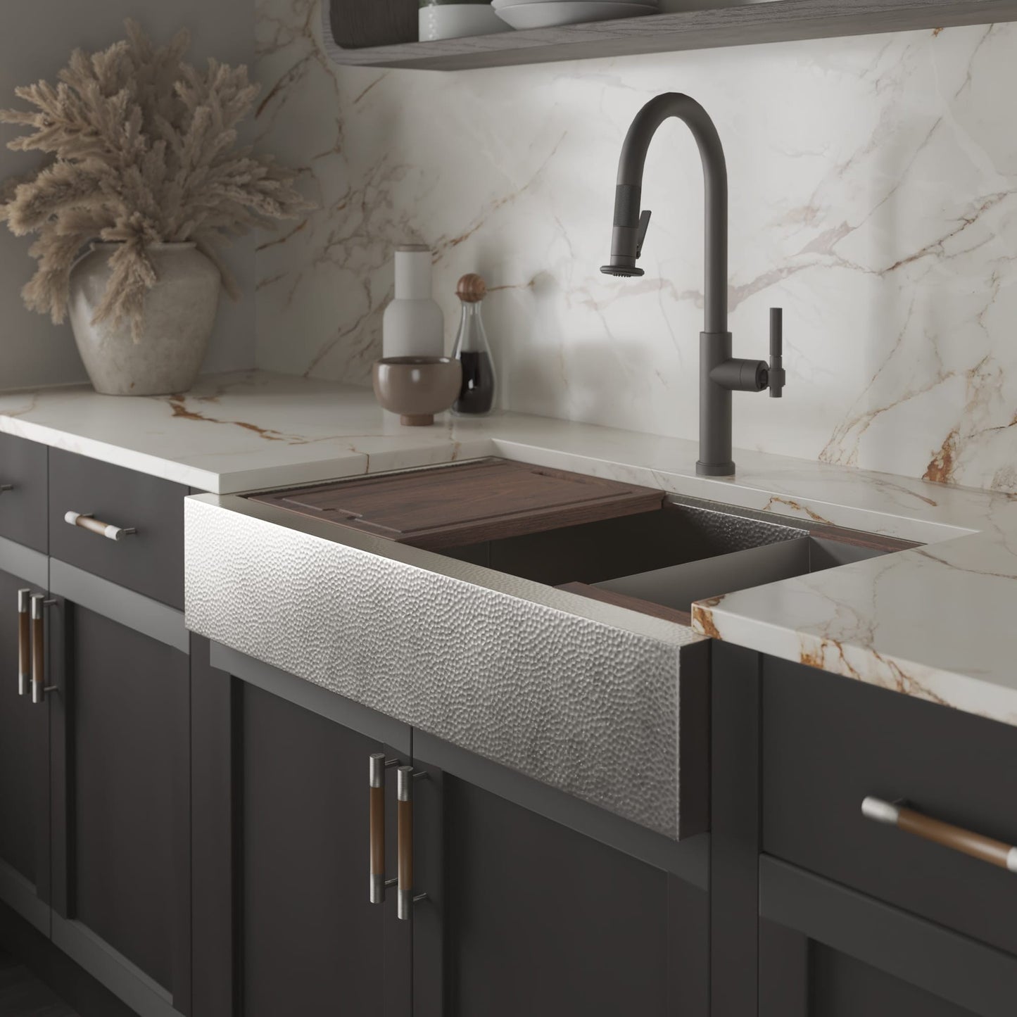 Native Trails CPKG591 Paragon Concierge In Brushed Nickel With Cutting Board
