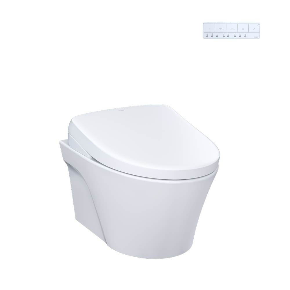 Toto CWT4264726CMFG#MS Washlet Ap Wall-Hung Elongated Toilet With S7 Contemporary Bidet Seat and Duofit In-Wall 0.9 and 1.28 GPF Dual-Flush Tank System