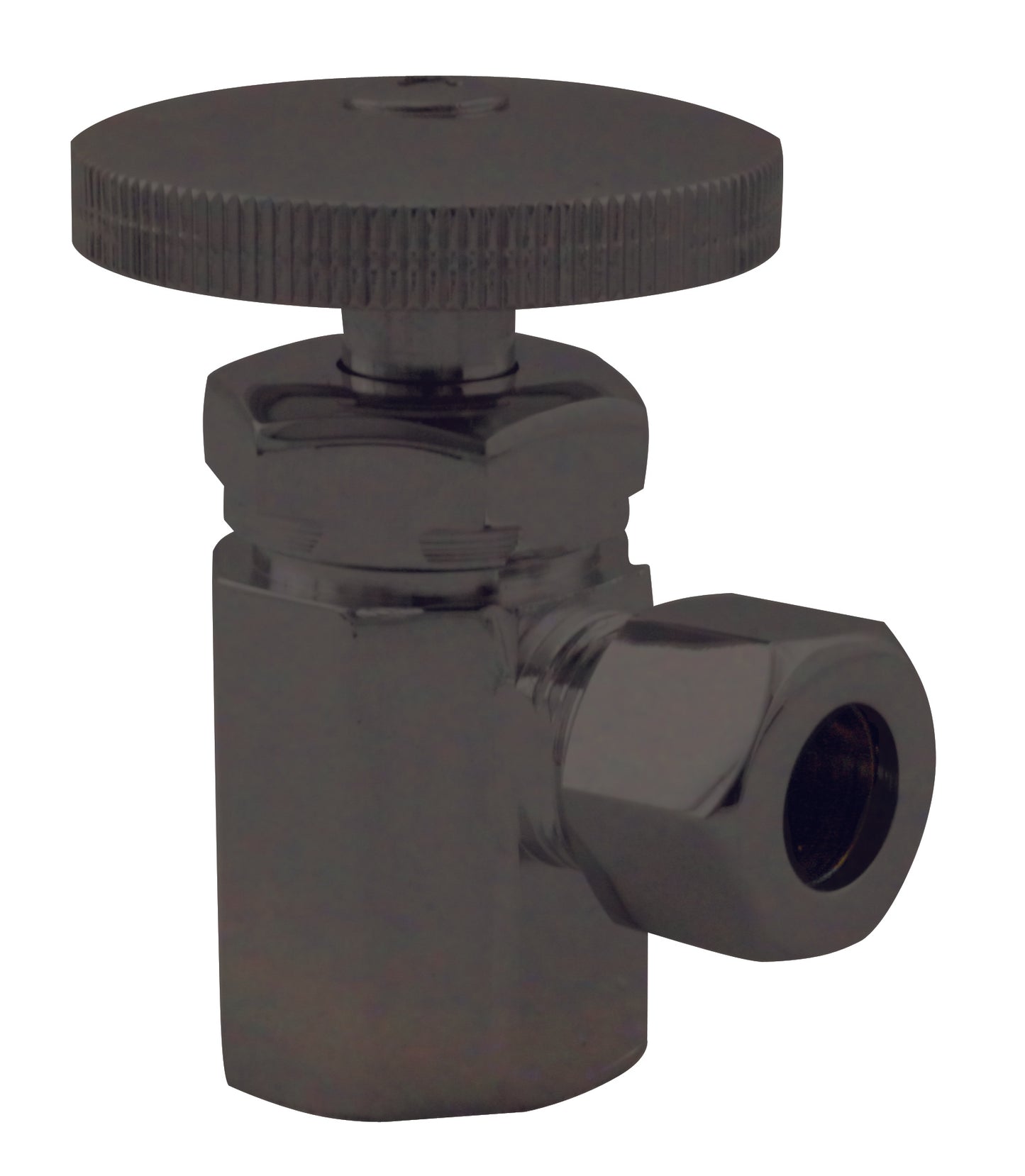 Westbrass D103 Round Handle Angle Stop Shut Off Valve 1/2-Inch IPS Inlet with 3/8-Inch Compression Outlet