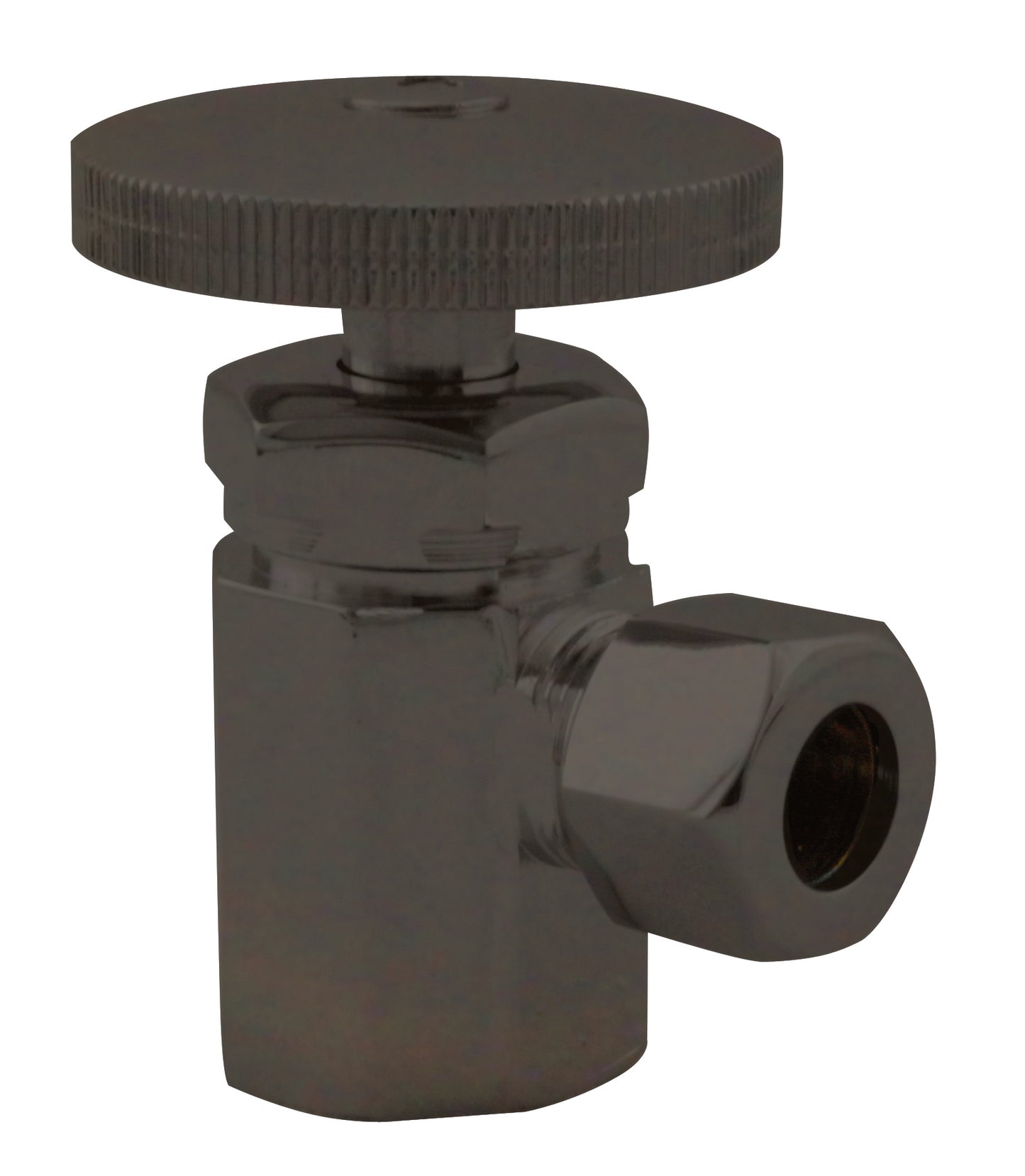 Westbrass D103 Round Handle Angle Stop Shut Off Valve 1/2-Inch IPS Inlet with 3/8-Inch Compression Outlet