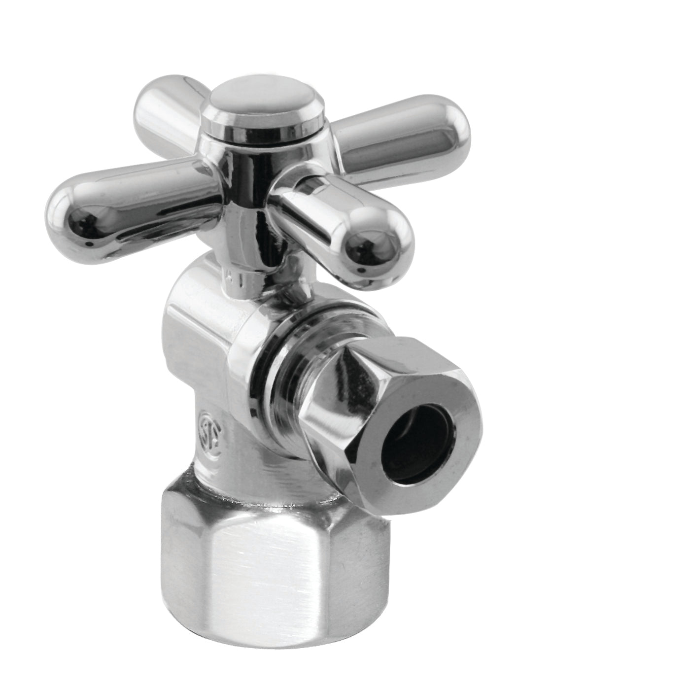 Westbrass D103BX Angle Stop, 1/2 in. IPS x 3/8 in. OD - 1/4-Turn Cross Handle