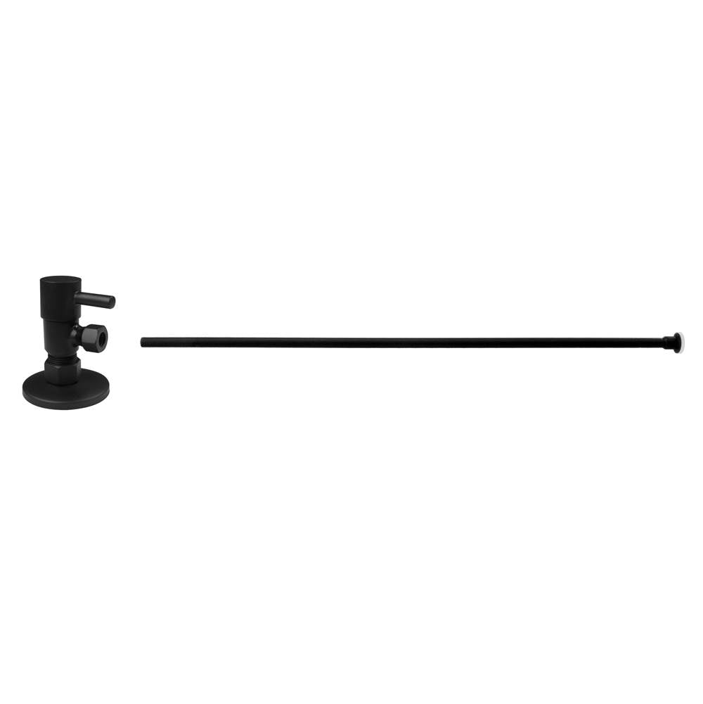 Westbrass D105QRT Toilet Kit Round 1/4-Turn Angle Stop 1/2 copper x 3/8 comp