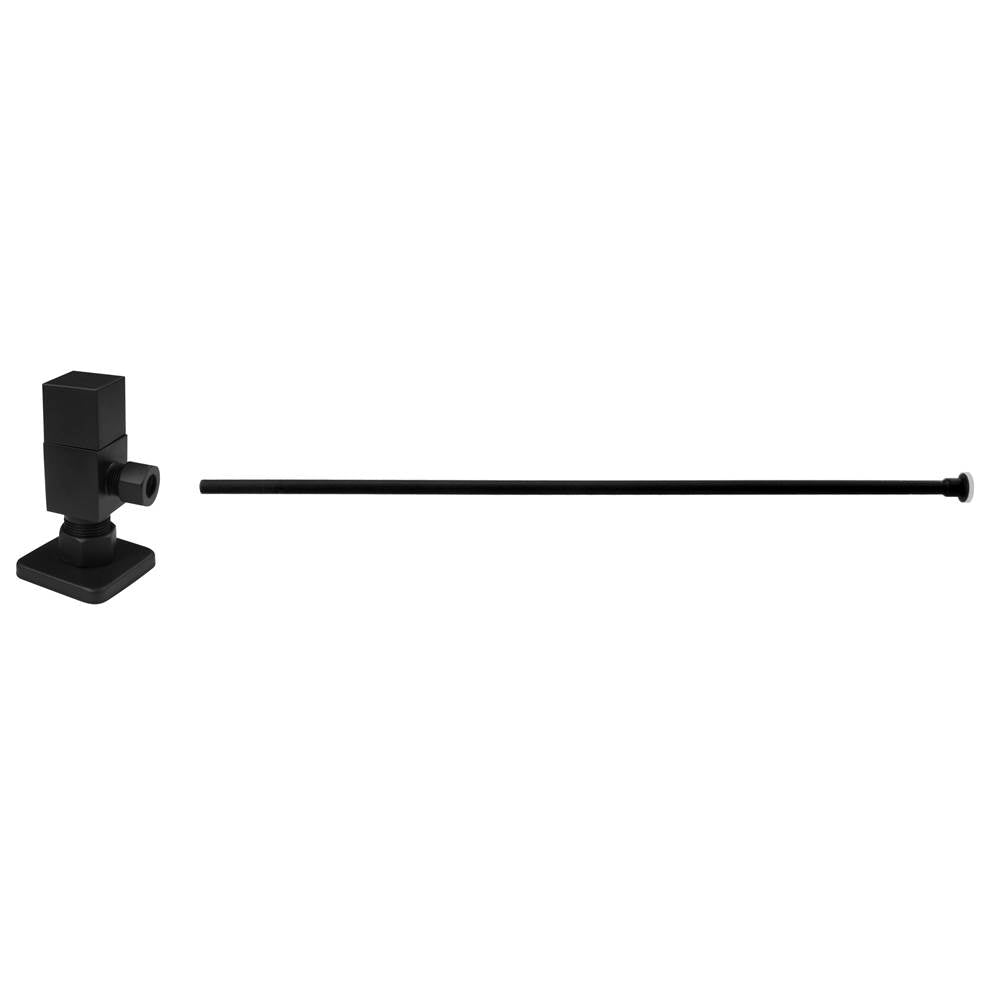 Westbrass D105QST Toilet Kit Square 1/4-Turn Angle Stop 1/2 copper x 3/8 comp