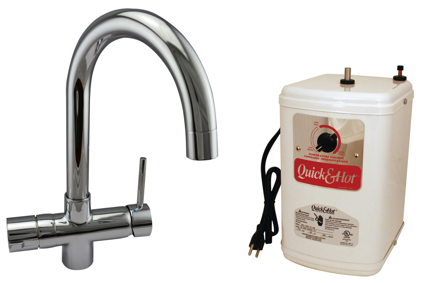 Westbrass D282HFP Contemporary 1-Handle Water Faucet with Instant Hot Water Lever and Tank - Parent