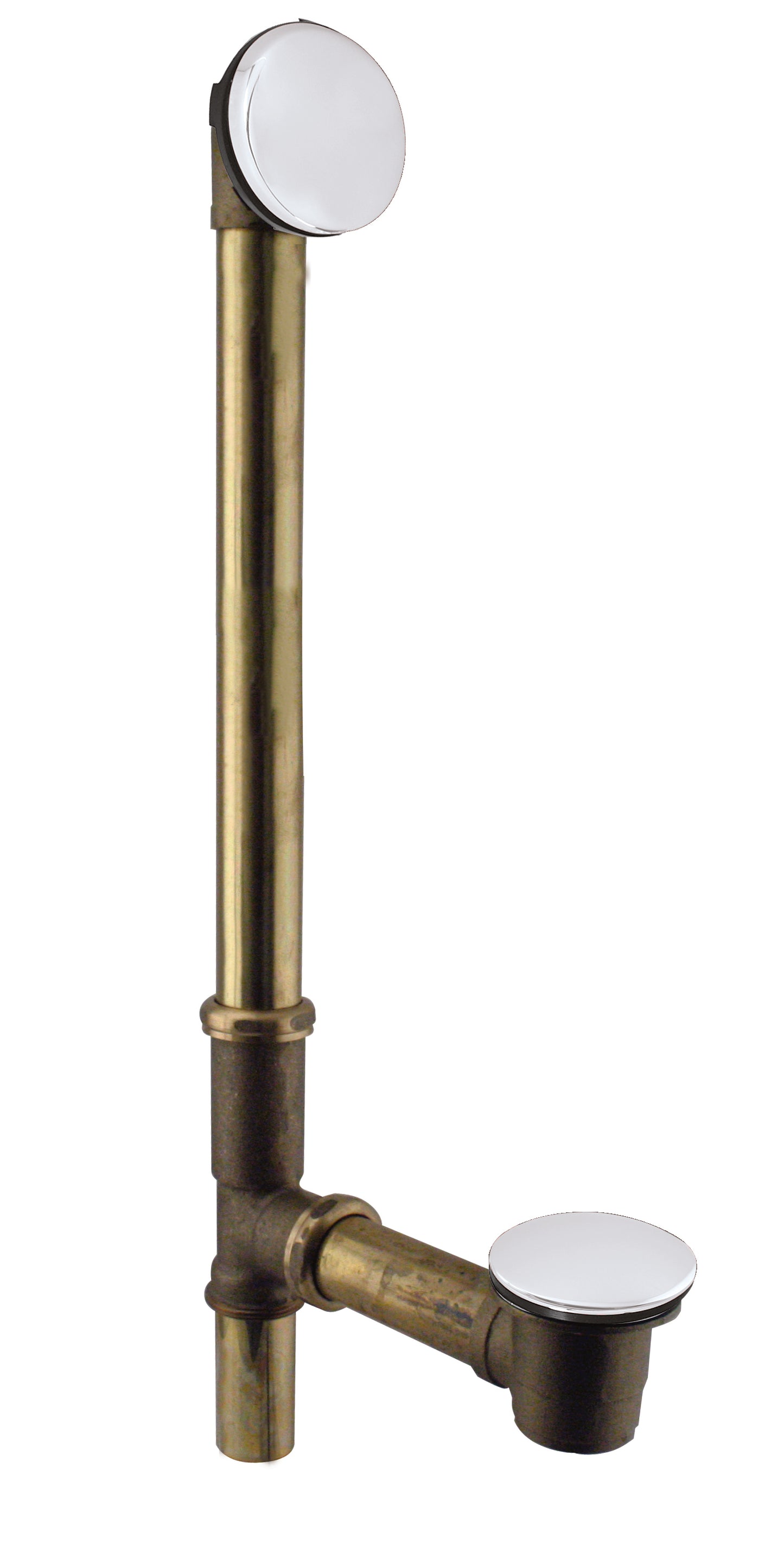 Westbrass D322H Twist and Close Bath Waste - Hidden Overflow -22 in. Make-Up, 17 Ga.