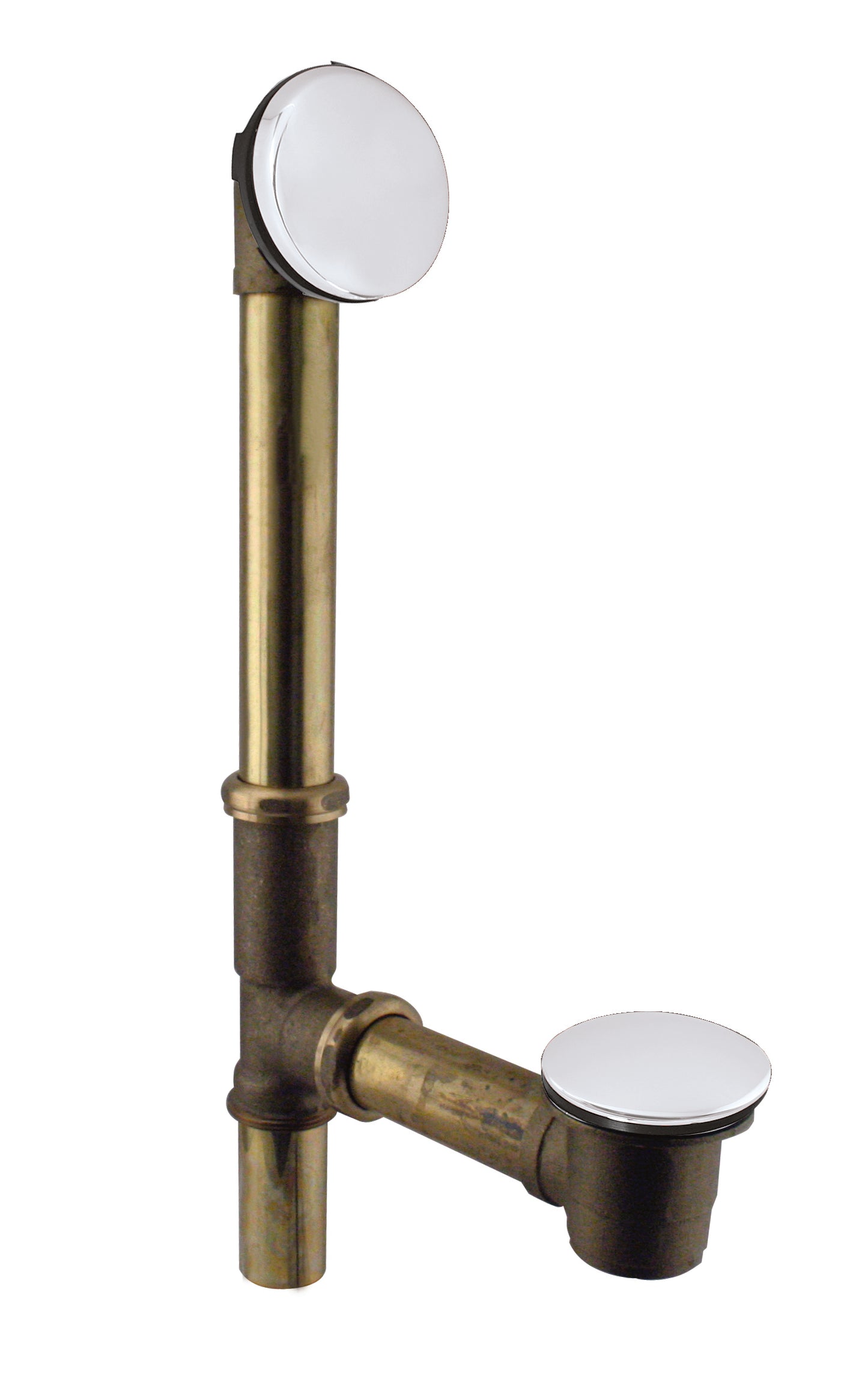 Westbrass D325H European Tip Toe Bath Waste - Hidden Overflow -14 in. Make-Up, 17 Ga.