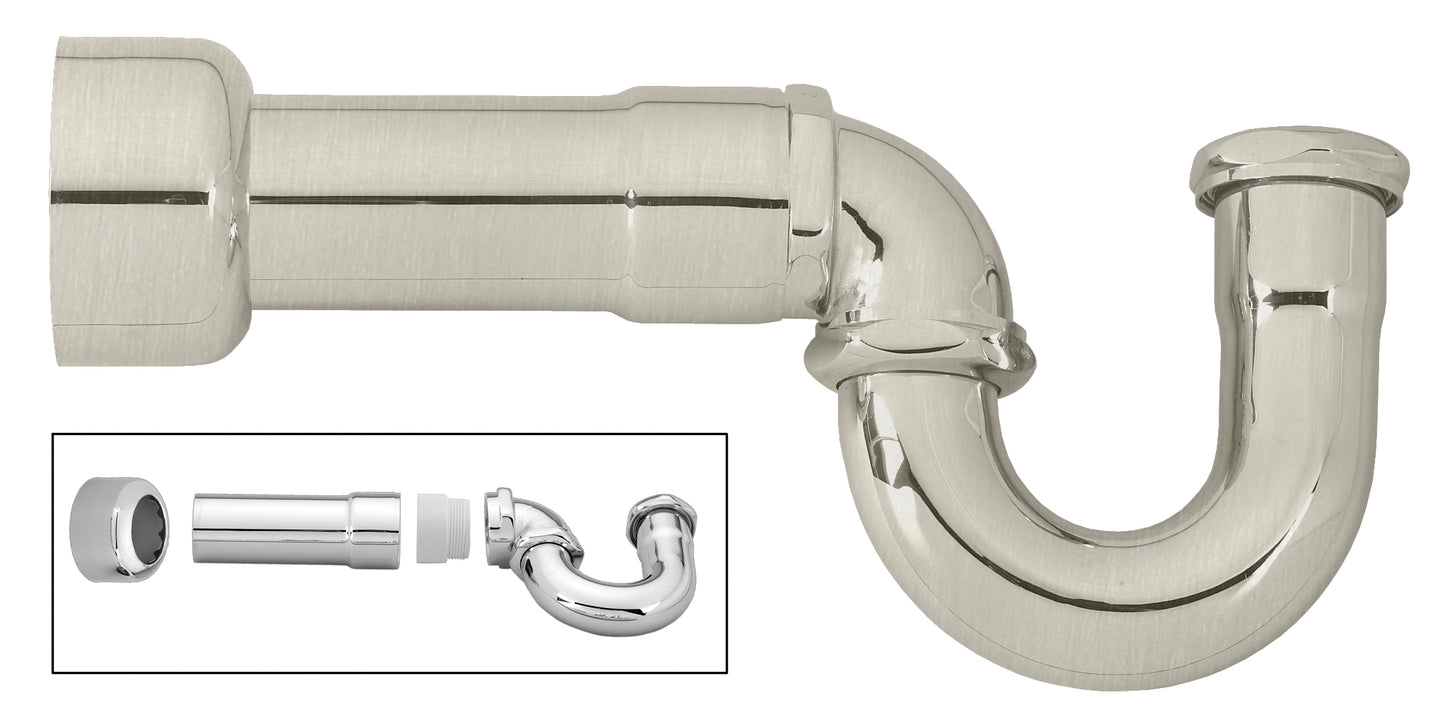 Westbrass D402NE-1 1-1/2 in. New England Style P-Trap with High Box Flange