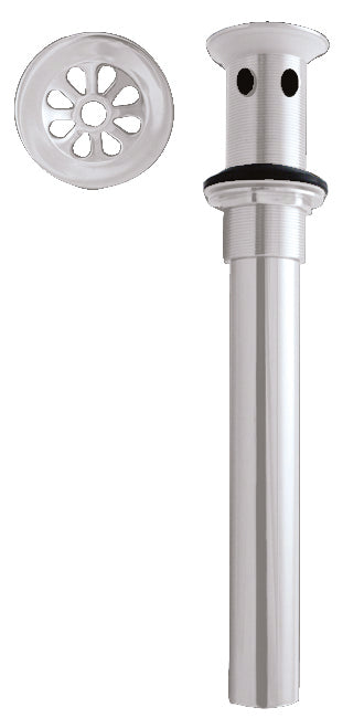 Westbrass D411A High-Flow Grid Lavatory Drain with Overflow Holes - Exposed