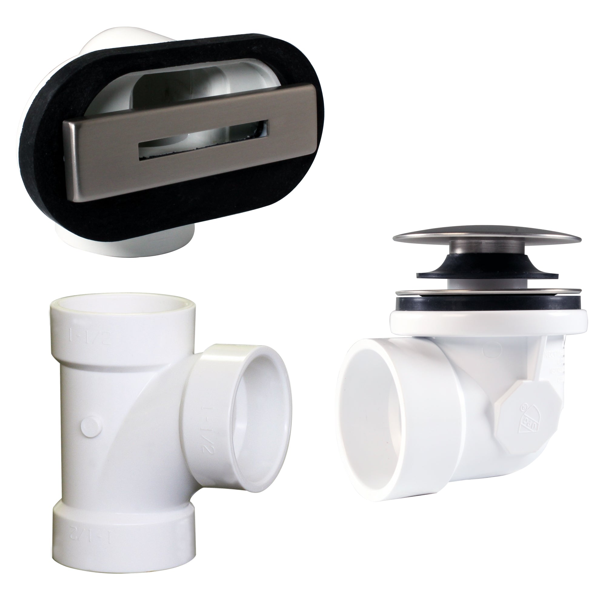 Westbrass D560RK Linear Overflow Plumbers Pack withTee and ADA Tip-Toe