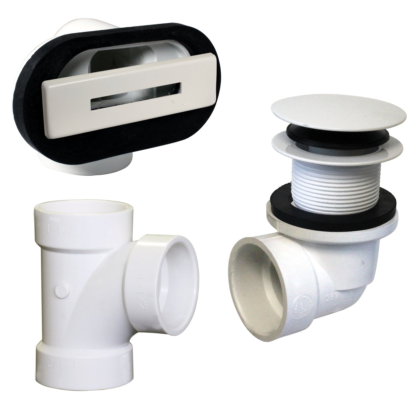 Westbrass D560RK Linear Overflow Plumbers Pack withTee and ADA Tip-Toe Drain
